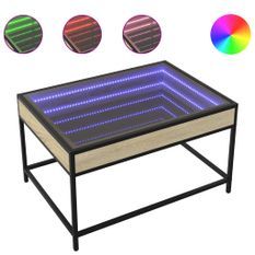 Table basse avec LED infini chêne sonoma 70x50x41 cm