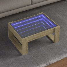 Table basse avec LED infini chêne sonoma 70x53x30 cm