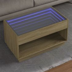 Table basse avec LED infini chêne sonoma 90x50x50 cm