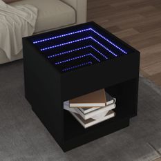 Table basse avec LED infini noir 50x50x50 cm