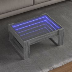 Table basse avec LED infini sonoma gris 70x53x30 cm