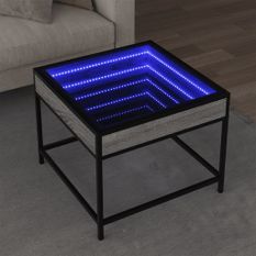 Table basse avec LED Infinity sonoma gris 50x50x41 cm