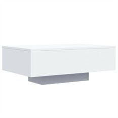 Table basse avec lumières LED blanc 85x55x31 cm