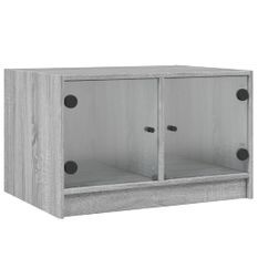 Table basse avec portes en verre sonoma gris 68x50x42 cm