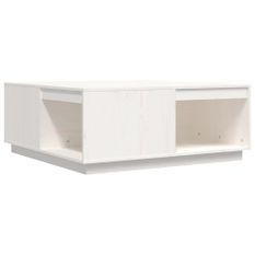 Table basse Blanc 100x101x40,5 cm Bois massif de pin