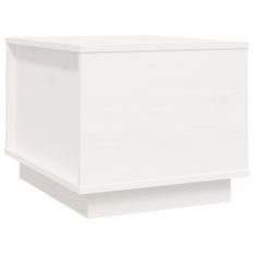 Table basse Blanc 40x50x35 cm Bois massif de pin