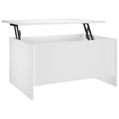 Table basse Blanc 80x55,5x41,5 cm Bois d'ingénierie