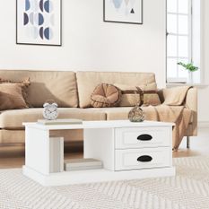 Table basse blanc 90x50x35 cm bois d'ingénierie