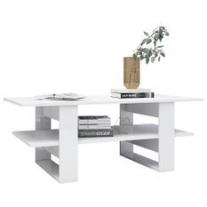Table basse Blanc brillant 110x55x42 cm