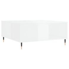 Table basse blanc brillant 80x80x36,5 cm bois d'ingénierie