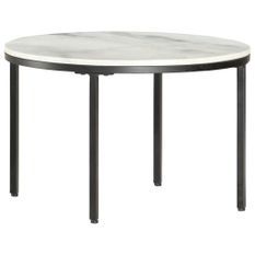 Table basse Blanc et noir Ø65 cm Marbre solide véritable