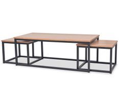 Table basse bois clair et acier noir Terez