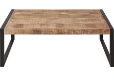 Table basse bois de manguier et acier noir Bela 120 cm