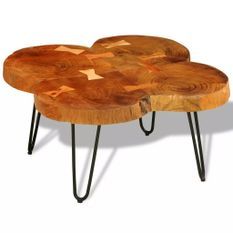 Table basse bois massif finitione 4 troncs Will