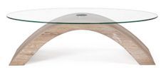 Table basse bois naturel et verre trempé Anya 110 cm 2