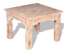 Table basse carrée acacia massif clair brossé Mulko