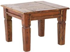 Table basse carrée en bois d'acacia massif finition rustique marron Kastela 60 cm