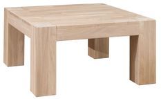 Table basse carrée en bois de chêne blanchi Nordo 90 cm