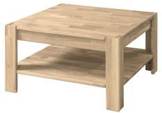 Table basse carrée en chêne massif blanchi Ritza 70 cm