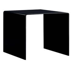 Table basse carrée verre trempé noir Shaimi