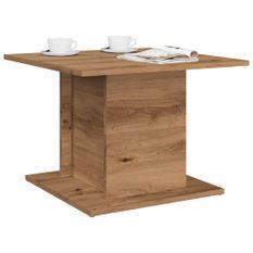 Table basse chêne artisanal 55,5x55,5x40 cm bois d'ingénierie