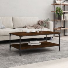 Table basse chêne marron 100x55x40 cm bois d'ingénierie