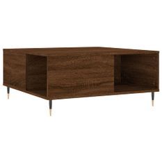 Table basse chêne marron 80x80x36,5 cm bois d'ingénierie