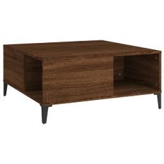 Table basse chêne marron 80x80x36,5 cm bois d'ingénierie