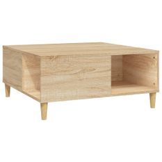 Table basse chêne sonoma 80x80x36,5 cm bois d'ingénierie