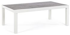 Table basse de jardin aluminium blanc et gris Keman L 120 cm