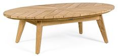 Table basse de jardin ovale en bois naturel Séla L 120 cm