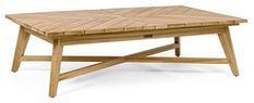 Table basse de jardin rectangle en bois naturel Séla L 120 cm