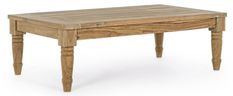 Table basse de jardin rectangle en bois teck Karine L 115 cm