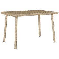 Table basse de jardin rectangulaire beige 60x40x37 cm rotin