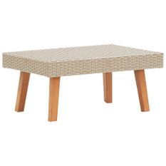 Table basse de jardin Résine tressée Beige