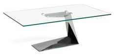 Table basse design acier chromé et verre trempé Futura