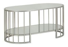 Table basse effet marbre avec structure argentée Smirne