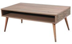 Table basse en bois clair originale avec niche Kiza 739