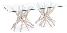 Table basse en bois teck blanchit Sary L 90 cm