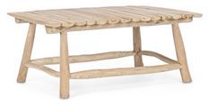 Table basse en bois teck naturel Emilie L 90 cm