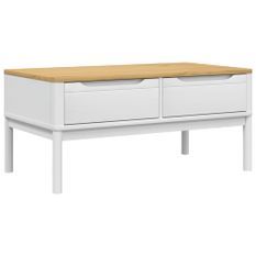 Table basse FLORO blanc 99x55,5x45 cm bois massif de pin