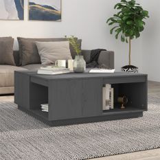 Table basse Gris 100x101x40,5 cm Bois massif de pin