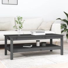 Table basse Gris 110x50x40 cm Bois massif de pin