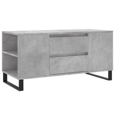 Table basse gris béton 102x44,5x50 cm bois d'ingénierie