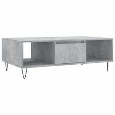 Table basse gris béton 104x60x35 cm bois d'ingénierie