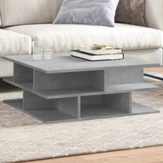 Table basse gris béton 70x70x29 cm bois d'ingénierie