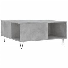 Table basse gris béton 80x80x36,5 cm bois d'ingénierie