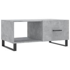 Table basse gris béton 90x50x40 cm bois d'ingénierie