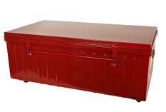 Table basse malle en métal rouge Terra L 100 x H 40 x P 55 cm
