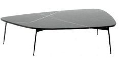 Table basse marbre et pieds métal noir 120 cm